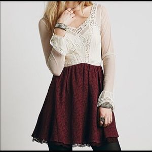 Free people V for Victorian long-sleeve lace mini